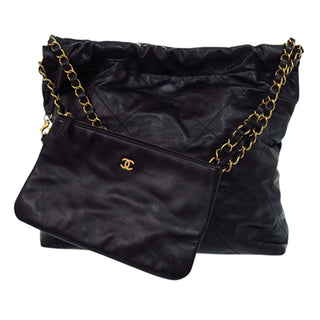Chanel Small Quilted Shiny Calfskin 22 Handbag