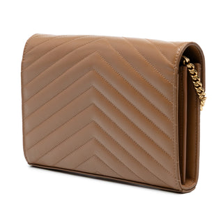 Saint Laurent
Grain De Poudre Matelasse Chevron Monogram Chain Wallet
