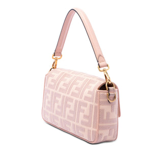 Fendi Zucca Embroidered Canvas Baguette Satchel