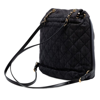 Chanel CC Quilted Denim and Calfskin Backpack