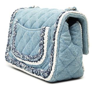 Chanel Mini Rectangular Classic Denim Braided Single Flap
