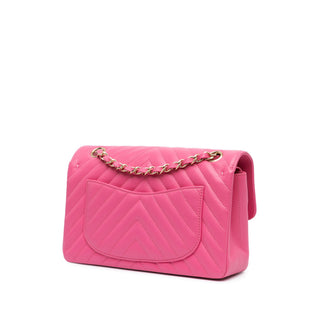 Chanel Small Classic Chevron Lambskin Double Flap