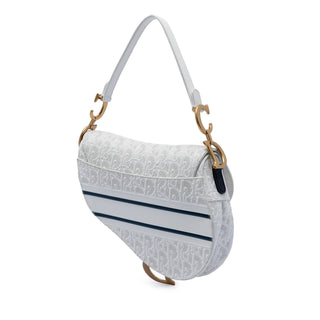 Dior Perforated Oblique Embossed Calfskin Saddle Bag