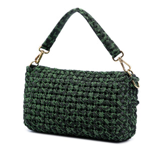 Fendi Zucca Interlaced Jacquard Baguette Satchel
