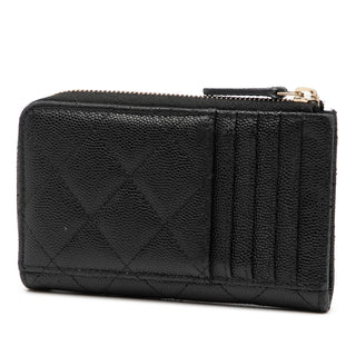 Chanel
CC Quilted Caviar Zip Around Coin and Card Holder