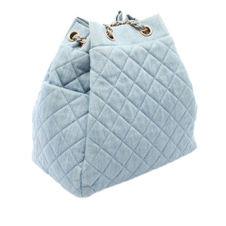 Chanel Quilted Washed Denim Urban Spirit Bucket Bag