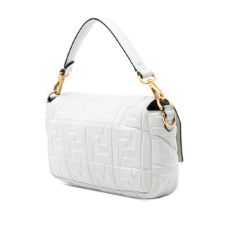 Fendi Zucca Embossed Leather Baguette Satchel