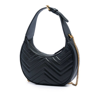 Gucci Mini GG Marmont Matelasse Calfskin Half Moon Bag