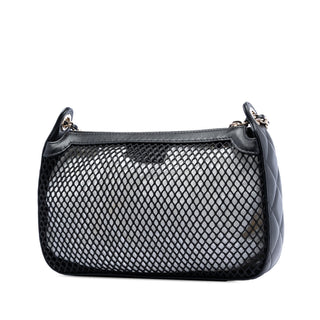 Chanel CC Mesh and Shiny Lambskin Clutch with Chain