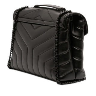 Saint Laurent Small Matelasse Calfskin Monogram Monochrome LouLou Shoulder Bag