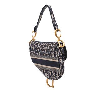 Dior Oblique Embroidered Canvas Saddle Bag