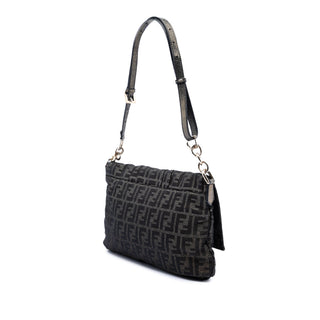 Fendi Large Zucca Canvas Mia Flap Shoulder Bag