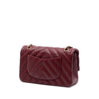 Chanel Medium Classic Chevron Calfskin Pleated Double Flap