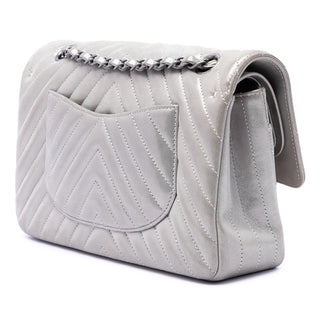Chanel Medium Classic Chevron Iridescent Lambskin Double Flap