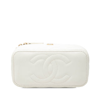 Chanel Small Quilted Caviar Vanity Case With Chain