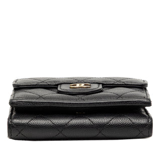 Chanel
CC Quilted Caviar Flap Trifold Wallet