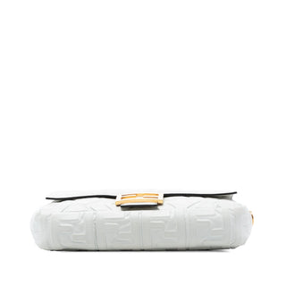 Fendi Zucca Embossed Leather Baguette Satchel
