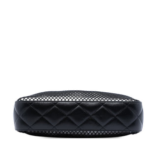 Chanel CC Mesh and Shiny Lambskin Clutch with Chain