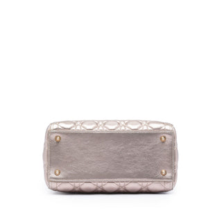 Dior Medium Metallic Lambskin Cannage Lady Dior