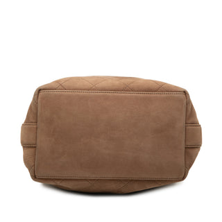 Chanel Small CC Quilted Suede On My Shoulder Drawstring Bucket Bag