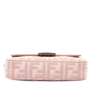 Fendi Zucca Embroidered Canvas Baguette Satchel