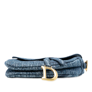 Dior
Oblique Embroidered Denim Saddle Bag