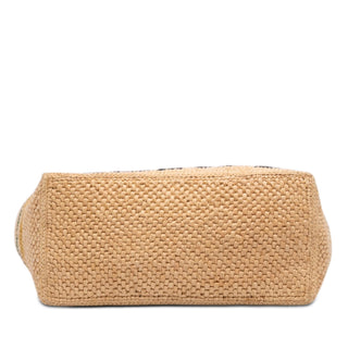 LOEWE Paulas Ibiza Medium Raffia Striped Font Tote