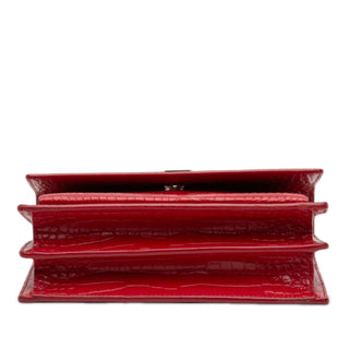 Saint Laurent Medium Croc Embossed Leather Monogram Sunset Crossbody