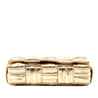 Bottega Veneta
Metallic Calfskin Intreccio Plisse Cassette Crossbody