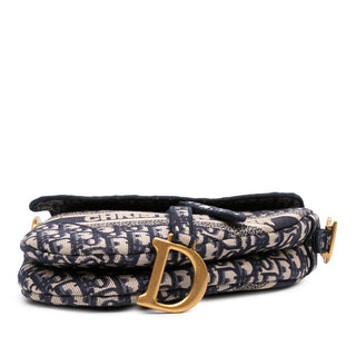 Dior Oblique Embroidered Canvas Saddle Bag