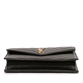 Saint Laurent
Chevron Leather Cassandre Envelope Chain Wallet