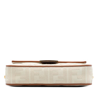 Fendi Zucca Embroidered Canvas Baguette Satchel