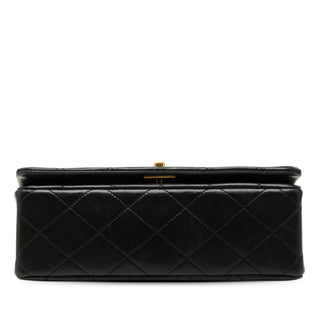 Chanel CC Quilted Lambskin Turnlock Full Single Flap
