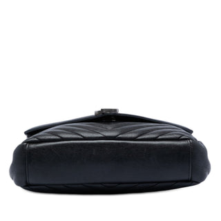 Saint Laurent Medium Chevron Sheepskin Monogram College Satchel