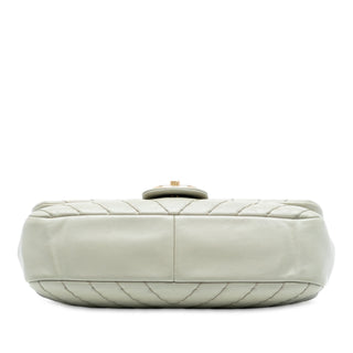 Chanel Medium Double Stitch Chevron Lambskin Single Flap