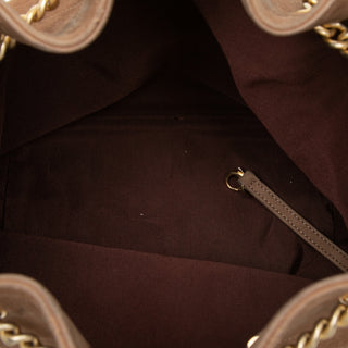 Chanel Small CC Quilted Suede On My Shoulder Drawstring Bucket Bag