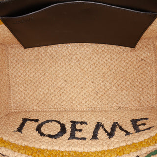 LOEWE Paulas Ibiza Medium Raffia Striped Font Tote