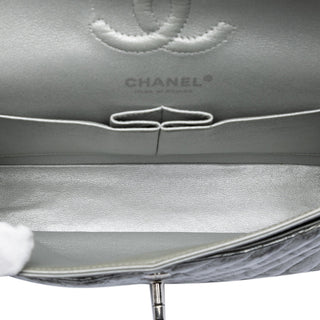Chanel Small Classic Chevron Metallic Crumpled Calfskin Double Flap