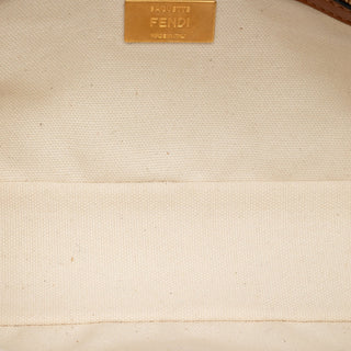 Fendi Zucca Embroidered Canvas Baguette Satchel