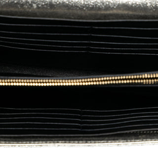 Saint Laurent
Metallic Chevron Monogram Chain Wallet