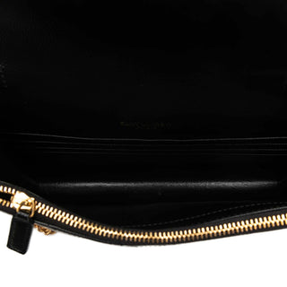 Saint Laurent Grain De Poudre Chevron Cassandre Envelope Chain Wallet