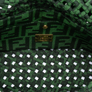 Fendi Zucca Interlaced Jacquard Baguette Satchel