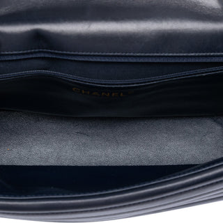 Chanel CC Horizontal Quilted Lambskin Double Flap