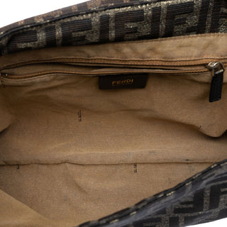 Fendi Large Zucca Canvas Mia Flap Shoulder Bag