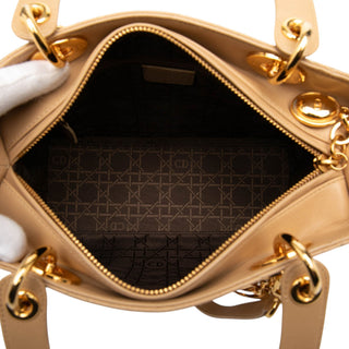 Dior Medium Lambskin Cannage Lady Dior