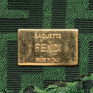 Fendi Zucca Interlaced Jacquard Baguette Satchel