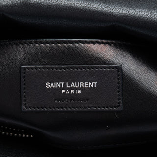 Saint Laurent Medium Chevron Sheepskin Monogram College Satchel