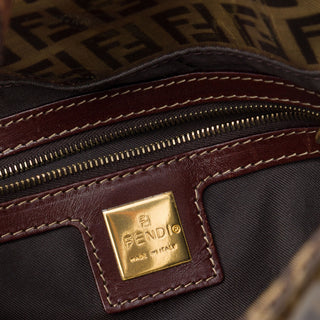 Fendi Zucchino Crystal Double Flap Shoulder Bag