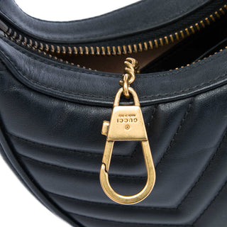 Gucci Mini GG Marmont Matelasse Calfskin Half Moon Bag
