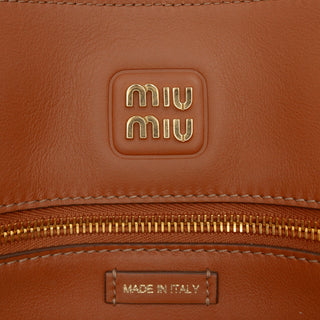 Miu Miu Softy Calfskin Embossed Logo Shoulder Bag